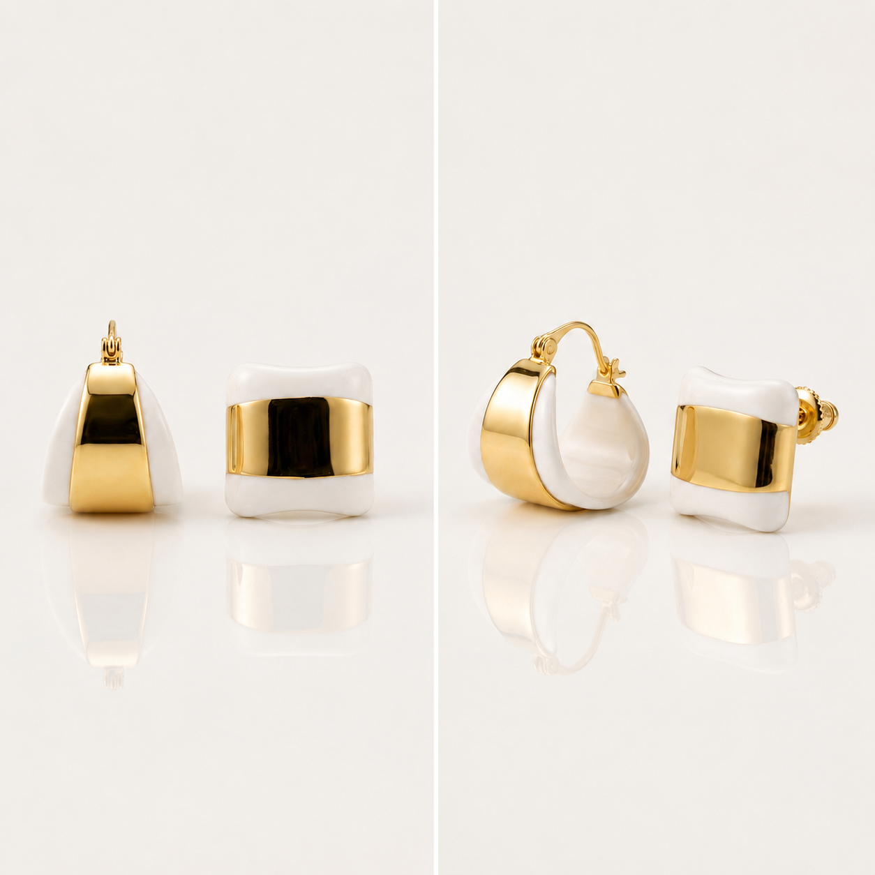 ENAMEL WHITE HOOPS